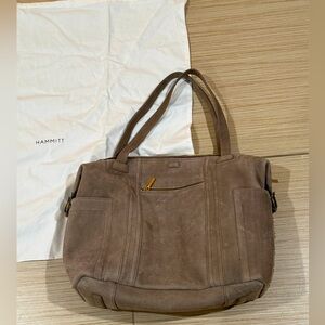 HAMMITT OTIS LEATHER WEEKENDER BAG- TAUPE